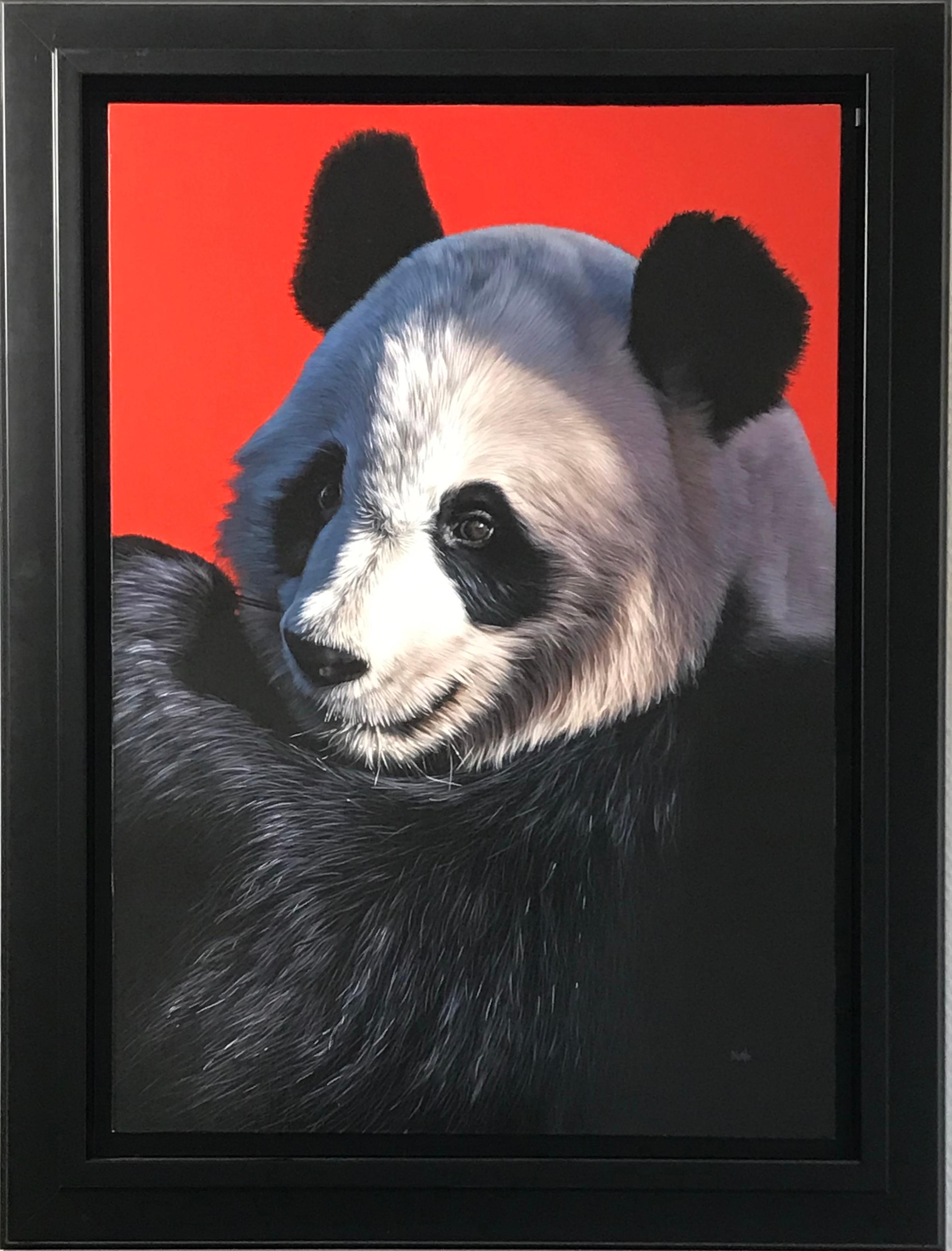 LITTLE CHINA GIRL, Panda géant  - Painting by Christophe Drochon