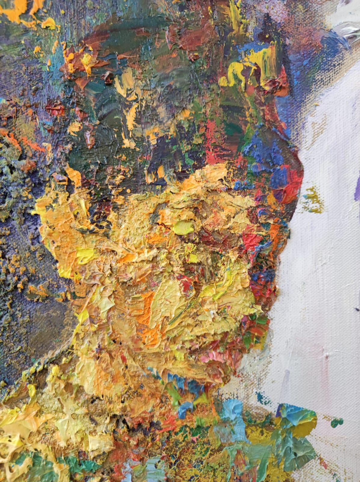 Ancestor of India by Christophe Dupety - Contemporary painting, street scene For Sale 3