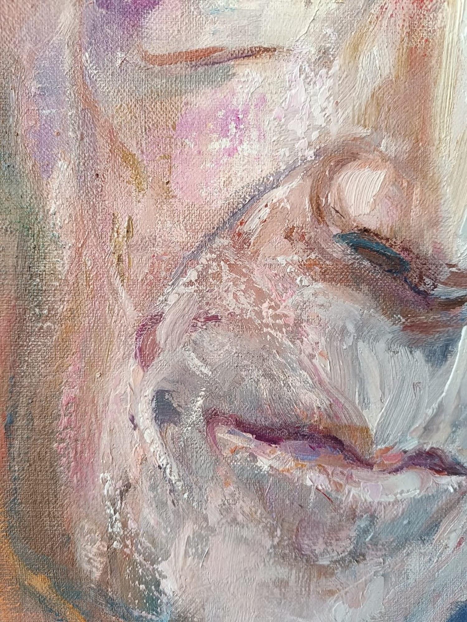 Badinter by Christophe Dupety - Porträtmalerei, Politiker, Vivid Hintergrund im Angebot 3