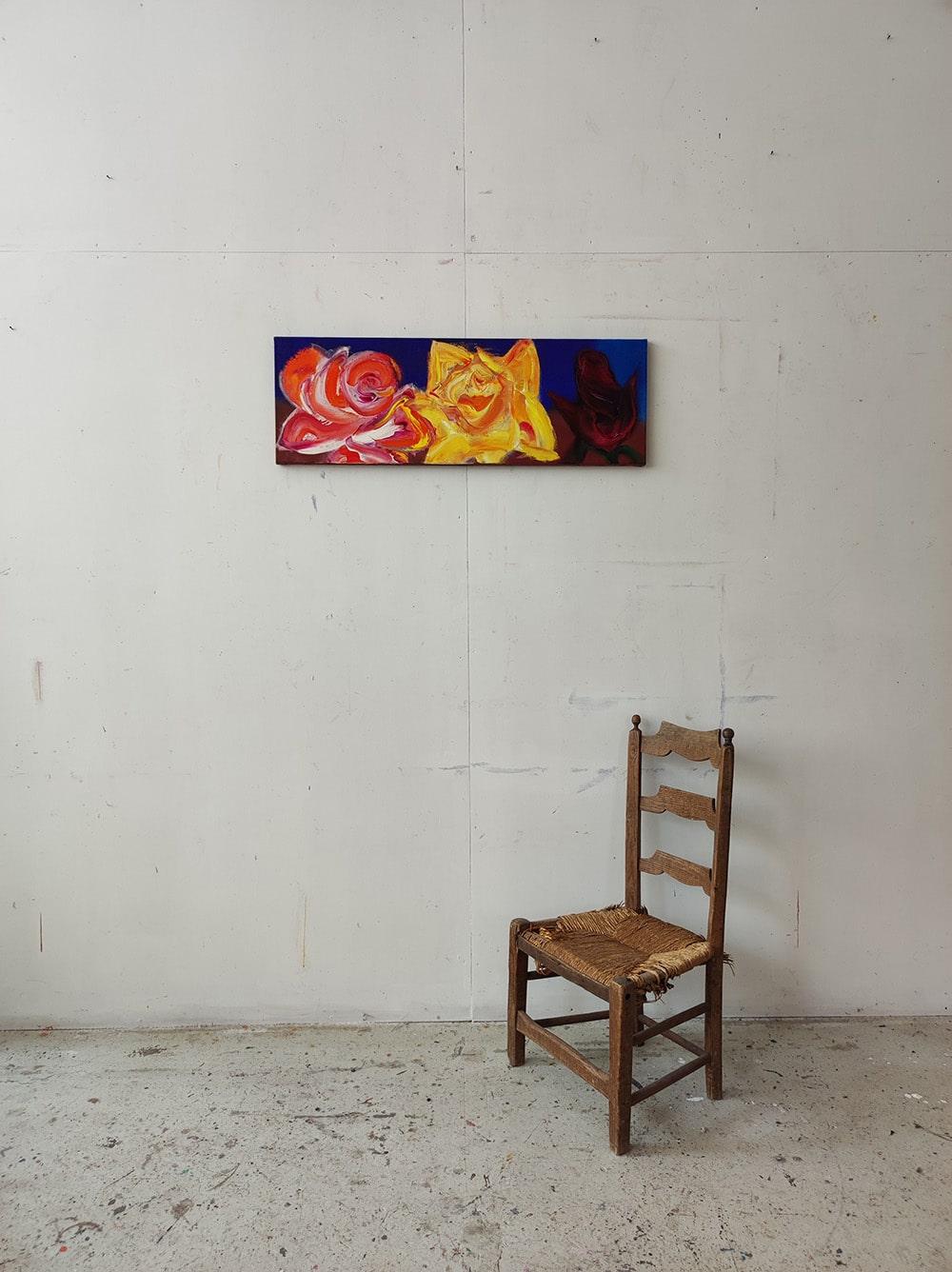 Knospe von Christophe Dupety - Blumengemälde, abstrakt, Rosen, bunt, vivid im Angebot 1
