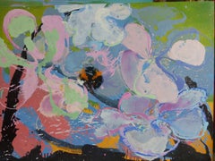Bumblebee by Christophe Dupety - Contemporary painting, Flowers