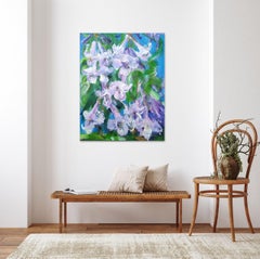 Catalpa by Christophe Dupety - Contemporary Colorful Painting, Flowers