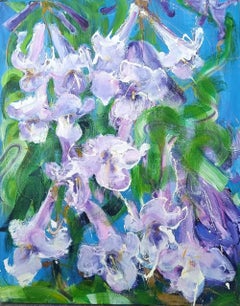 « Catalpa » de Christophe Dupety - Peinture contemporaine colorée, fleurs