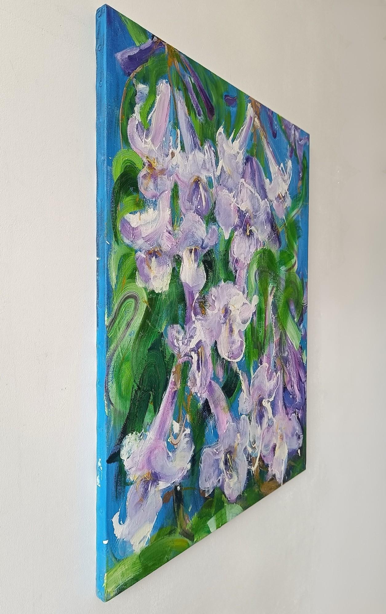 Catalpa by Christophe Dupety - Contemporary painting, flora, colors For Sale 2
