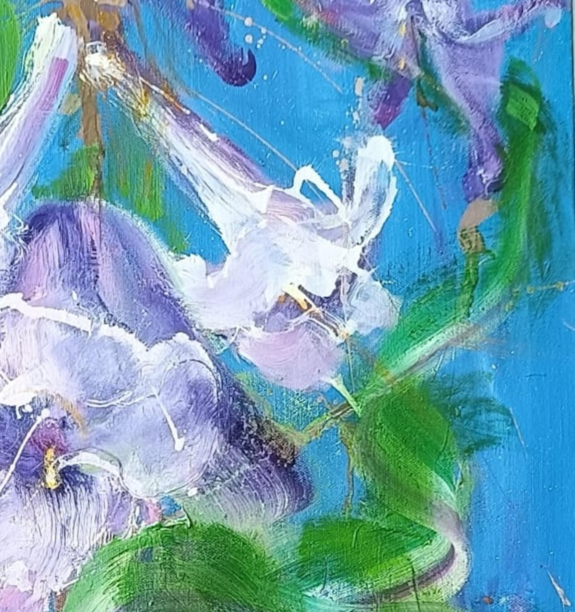 Catalpa by Christophe Dupety - Contemporary painting, flora, colors For Sale 4