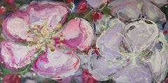 Cinderella by Christophe Dupety - Contemporary painting, pink flowers, summer
