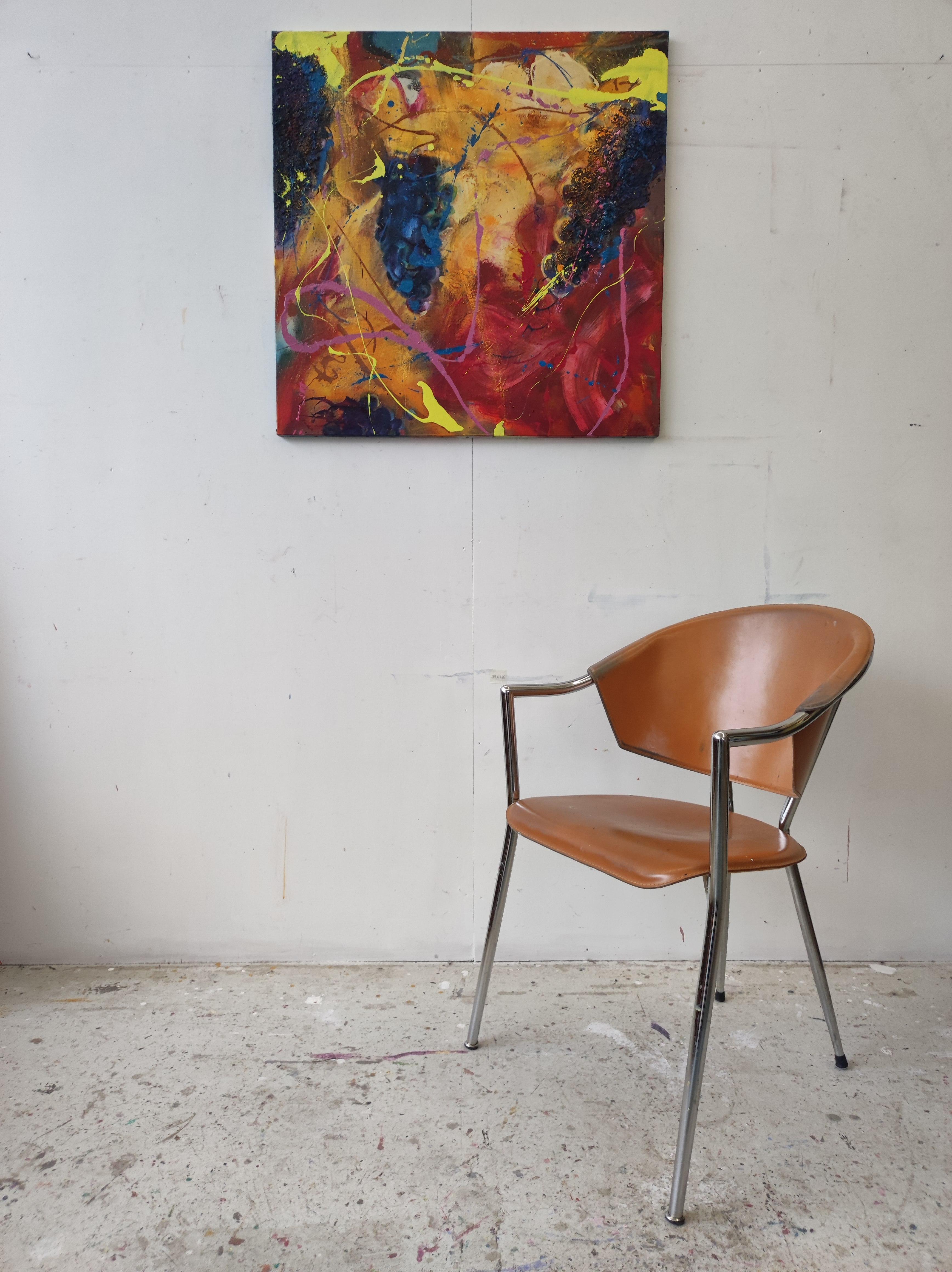 Côte de Beaune by Christophe Dupety - Contemporary painting, vine, bright colors For Sale 4