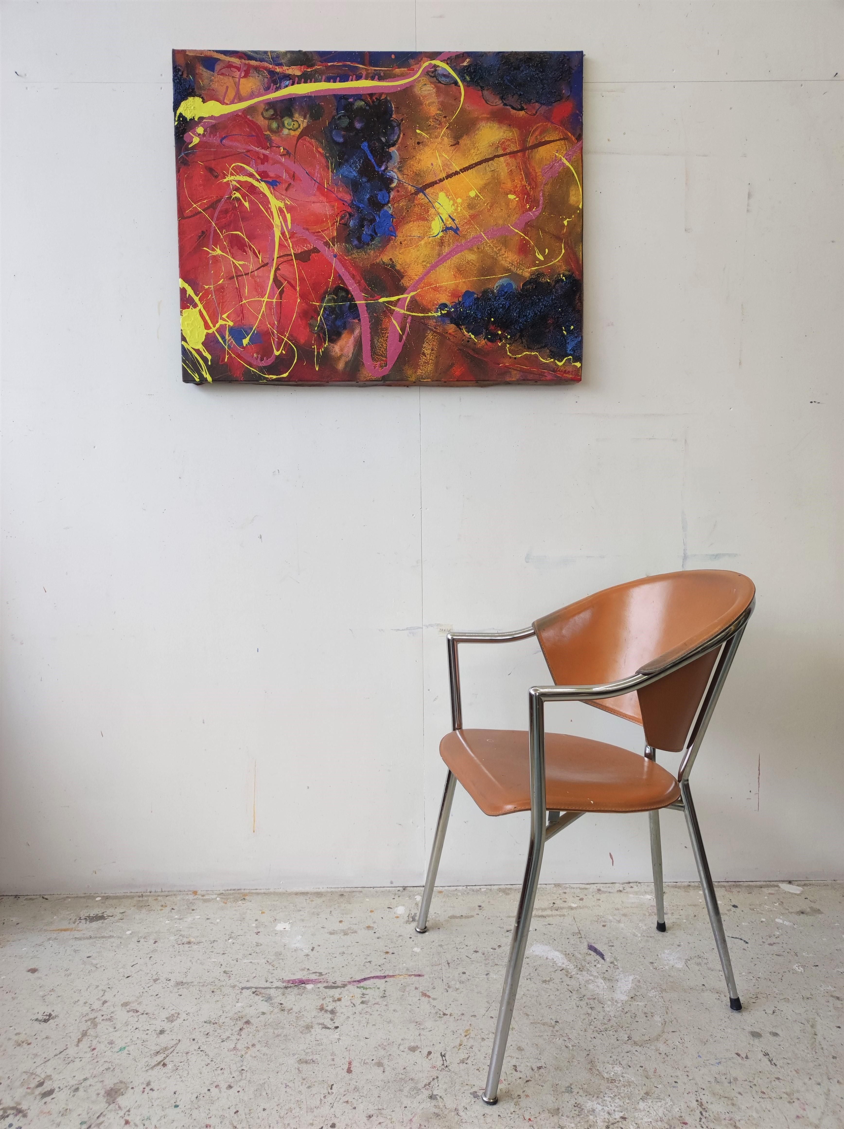 Côte de Nuits by Christophe Dupety - Contemporary painting, vine, bright colors For Sale 3