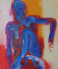 Dogon di Christophe Dupety - Pittura di nudo femminile, astratta, dai toni vivaci, luminosa