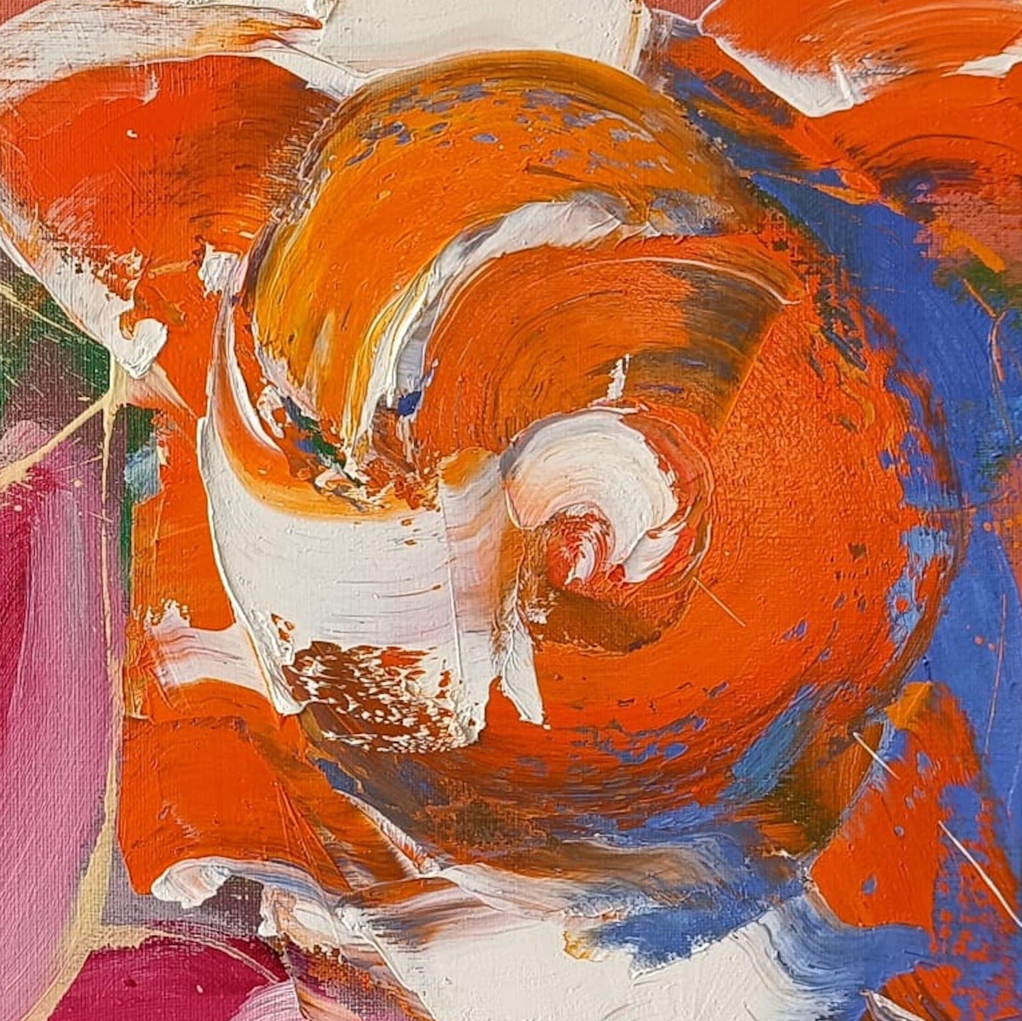 Garden Roses di Christophe Dupety - Quadro colorato, motivo floreale, vivace in vendita 3