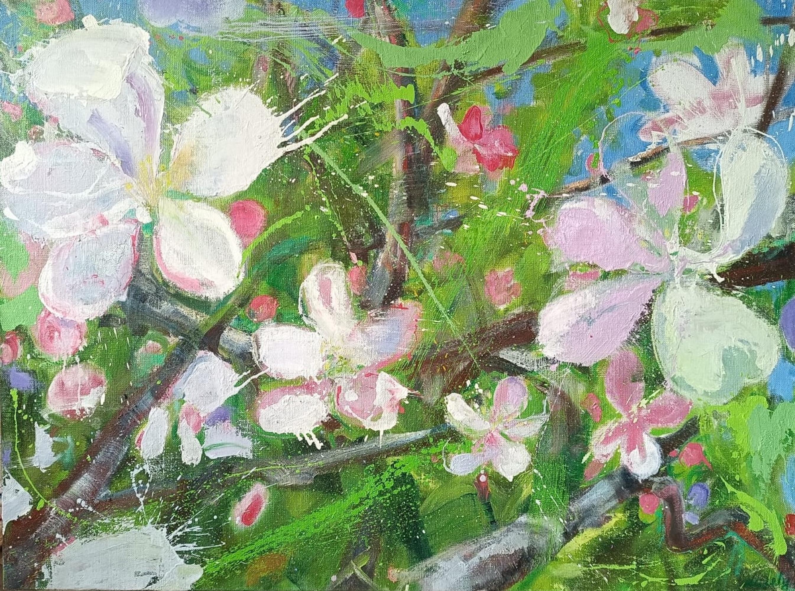 Gold Rush by Christophe Dupety - Colorful Contemporary painting, Flowers