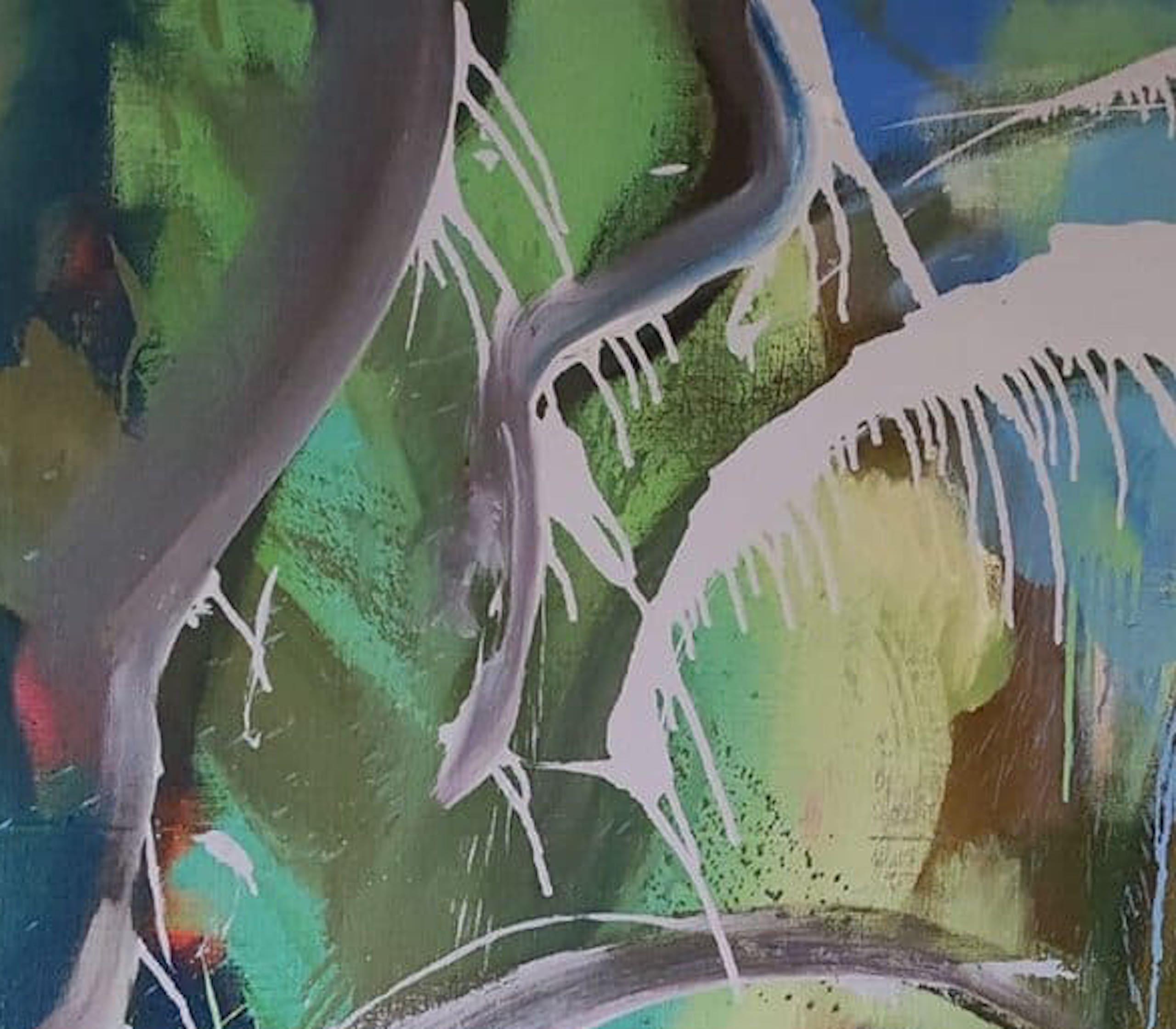 Indulto by Christophe Dupety - Contemporary painting, bright colours, bird For Sale 4