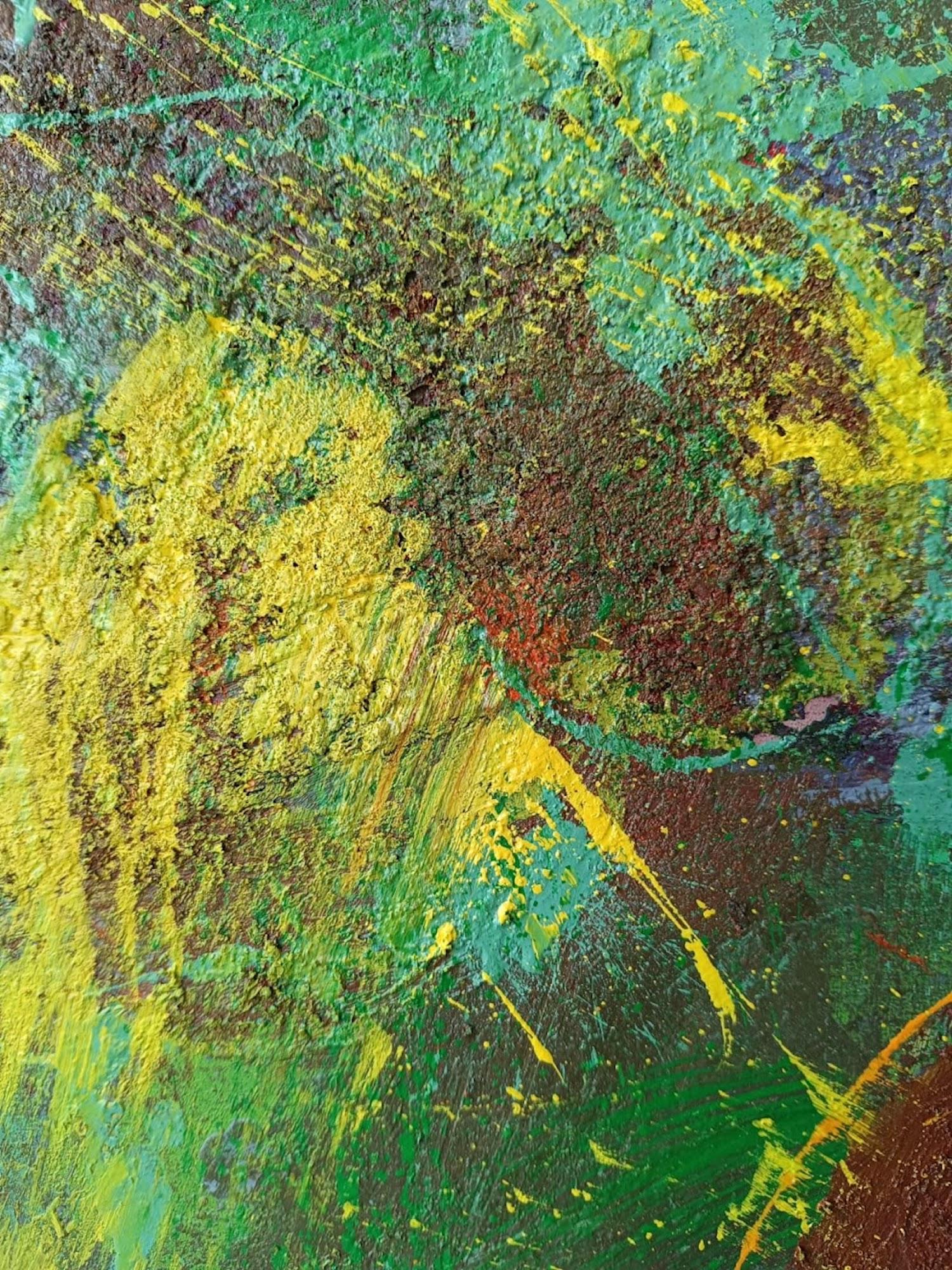 Irruption by Christophe Dupety - Colourful painting, fruits, yellow tones, vivid im Angebot 4