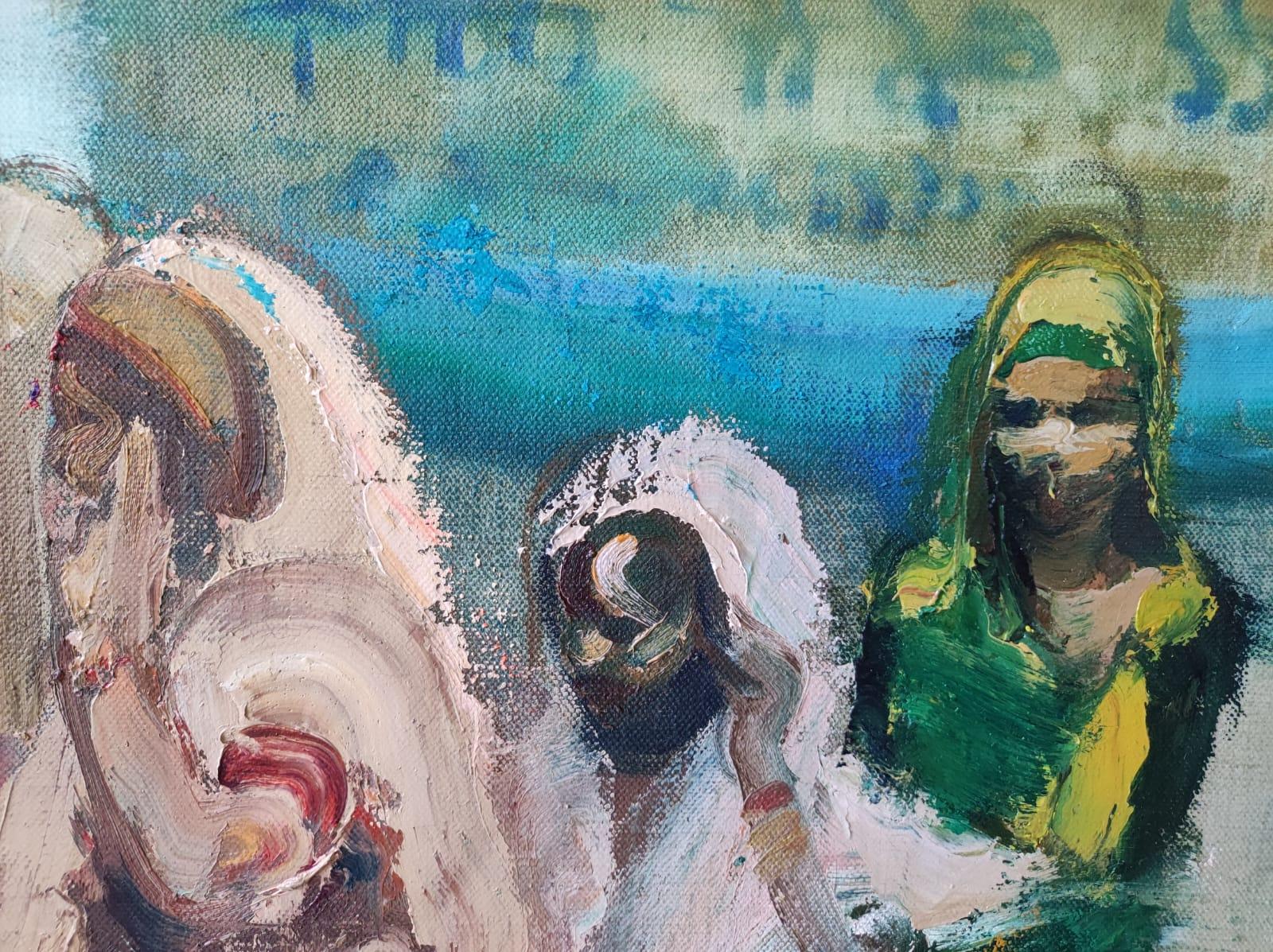 Jaipur by Christophe Dupety - Large Contemporary painting, India, colorful For Sale 3