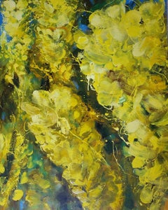 Laburnum by Christophe Dupety - Contemporary painting, Flora, Yellow