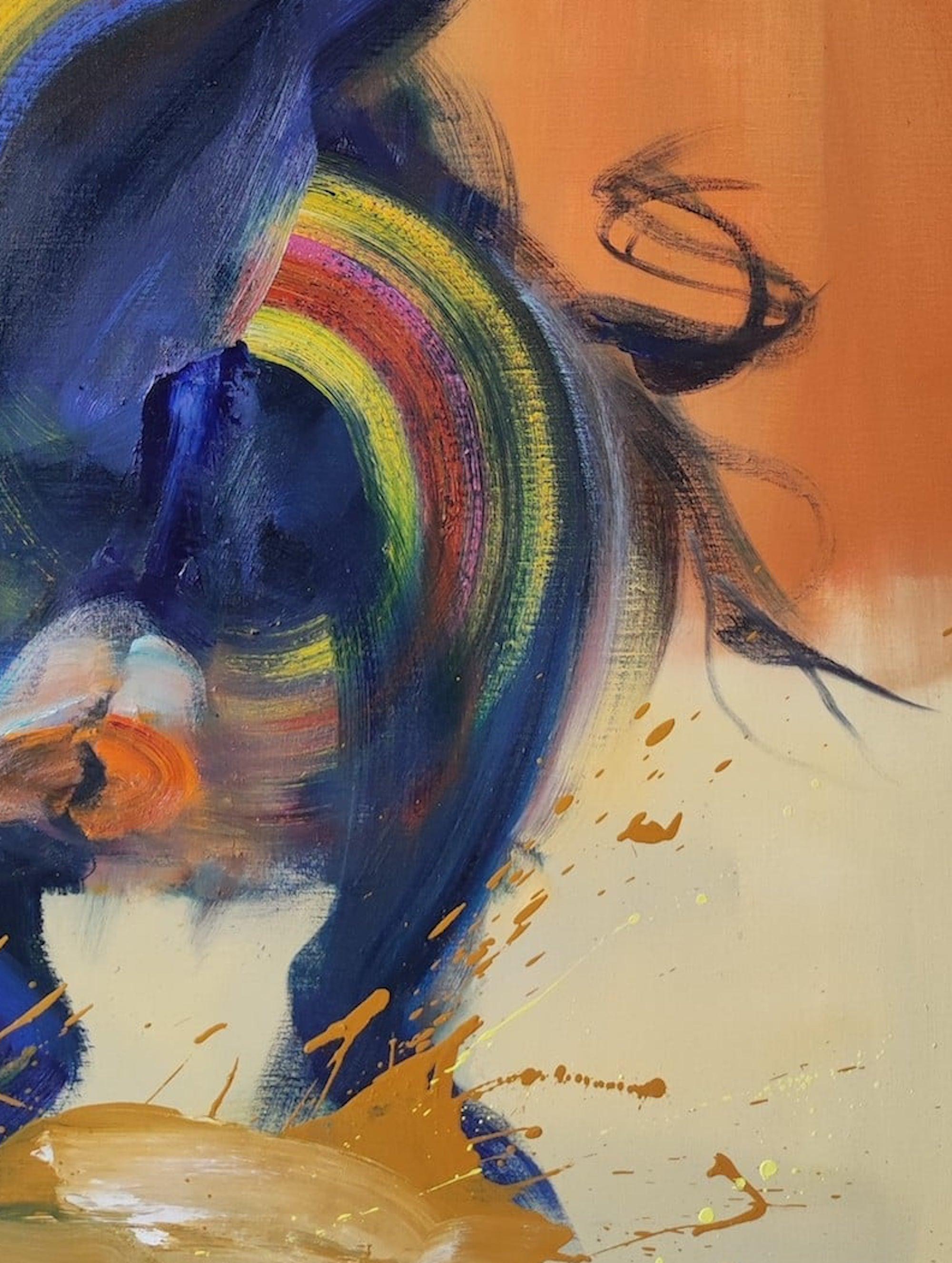 Murciélago de Christophe Dupety - Tauromaquia, pintura colorista, contemporánea en venta 4