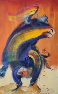 Murciélago de Christophe Dupety - Tauromaquia, pintura colorista, contemporánea