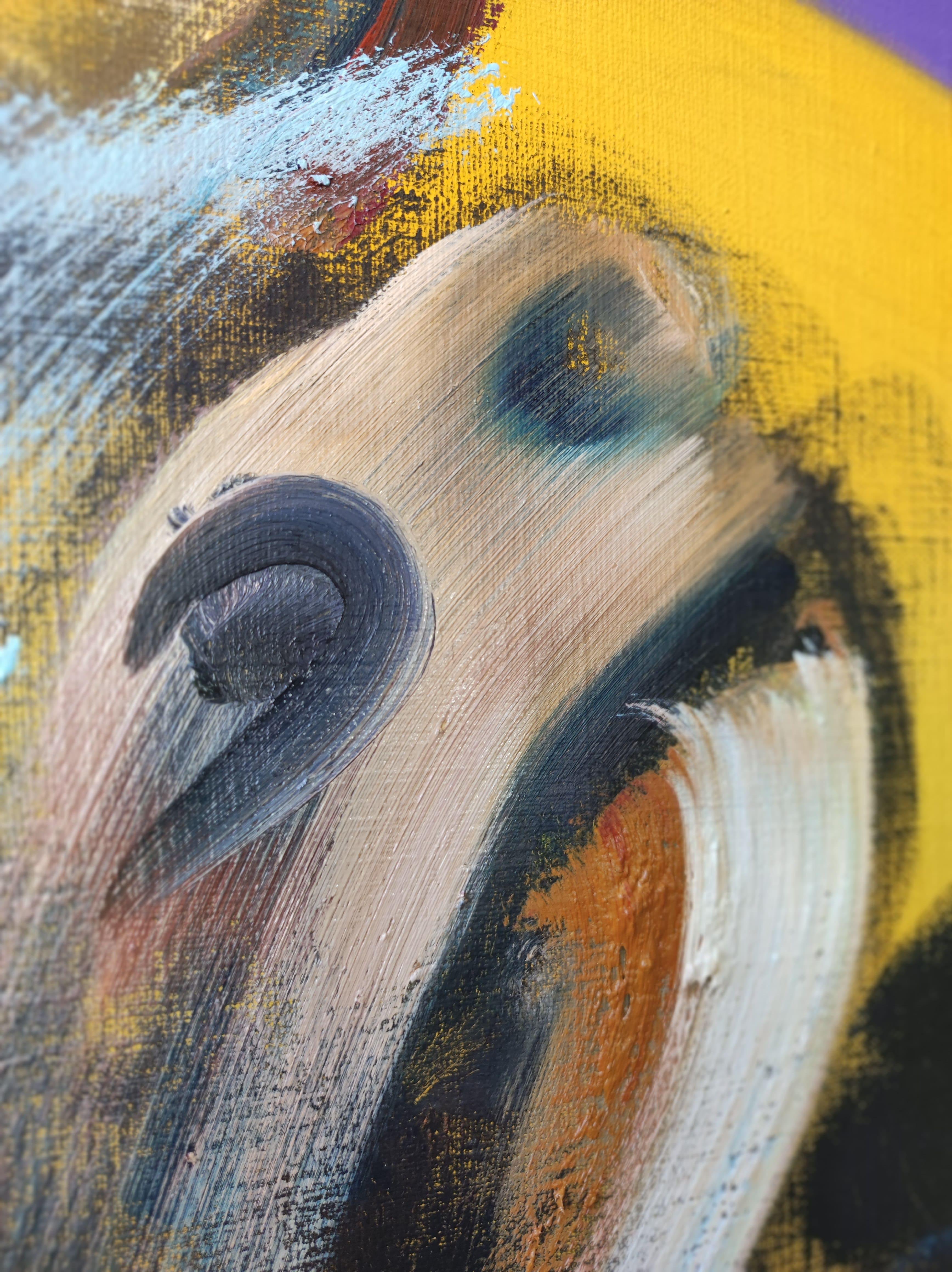 Pamplona de Christophe Dupety - peinture colorée de chasse aux taureaux, contemporaine en vente 2