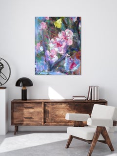 Prunus e Lemon-coloured di Christophe Dupety - Quadro floreale, giallo e rosa