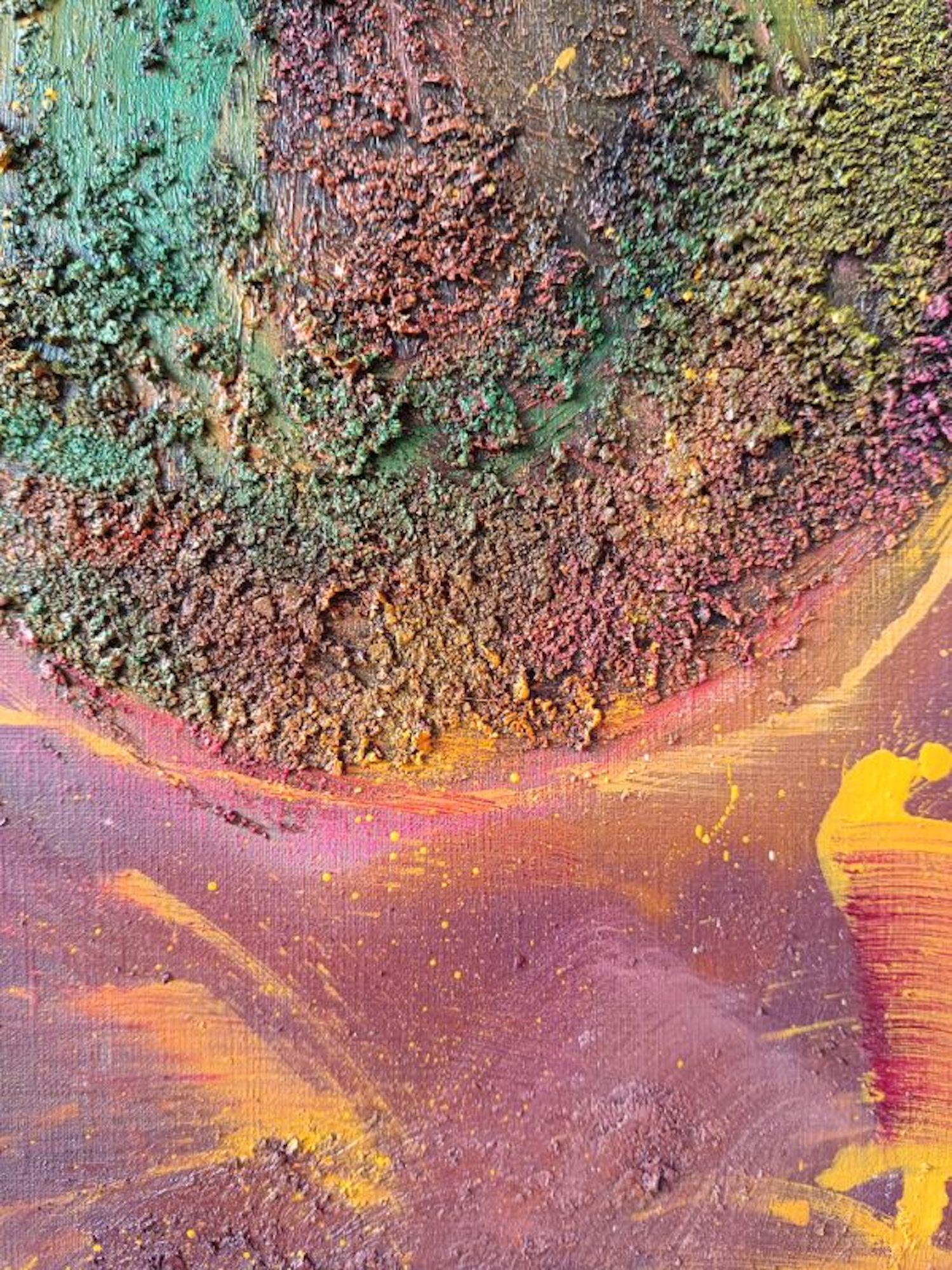 Solar by Christophe Dupety - Peinture colorée, poires, jaune, vivid, fruits en vente 3