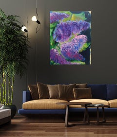 Syringa by Christophe Dupety - Pintura contemporánea, flores, lilas, púrpura