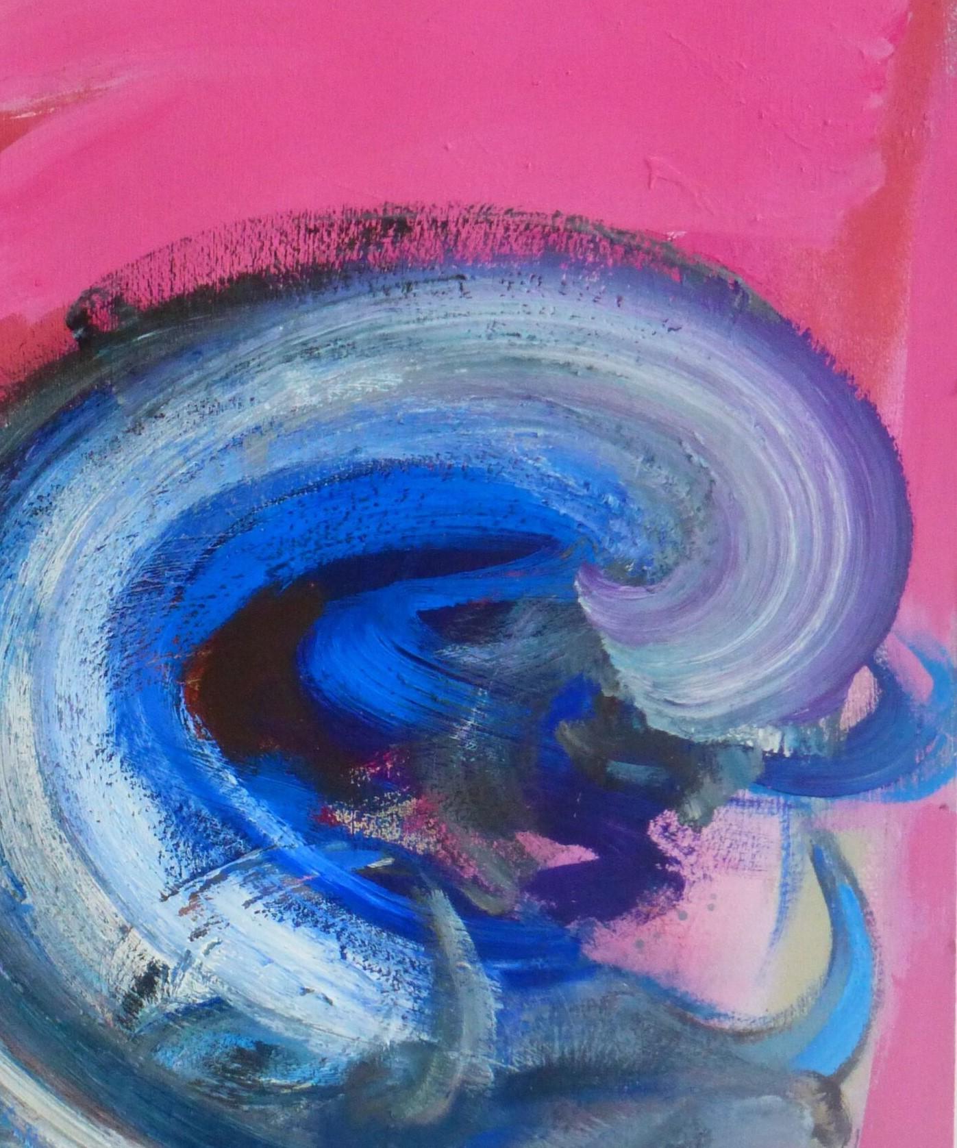 Taureau X by Christophe Dupety - Animal painting, abstract, vivid colours, pink For Sale 4