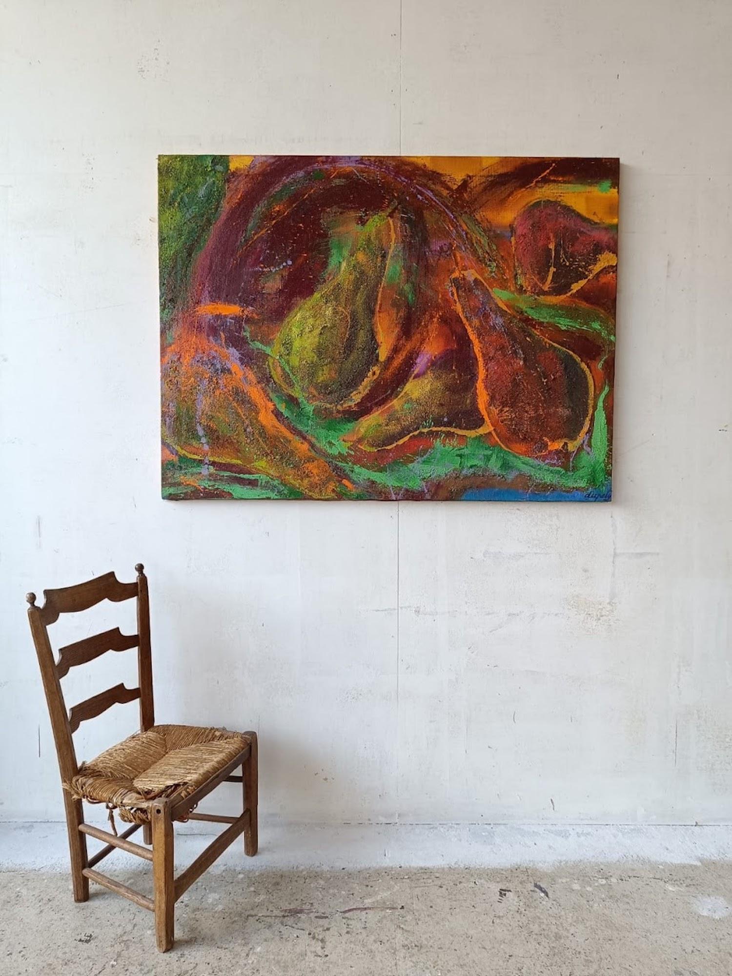 The Forge is a unique oil on canvas painting by contemporary artist Christophe Dupety, dimensions are 97 × 130 cm (38.2 × 51.2 in).
The artwork is signed, sold unframed and comes with a certificate of authenticity.

The artist has chosen fruits as