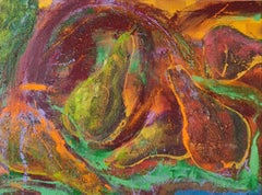 La Fragua de Christophe Dupety - Pintura colorista, frutas, tonos anaranjados, vivos