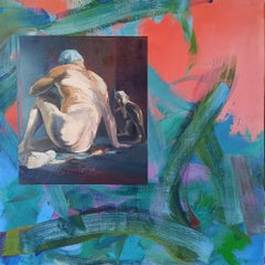 Wild di Christophe Dupety -  Quadro di nudo maschile, olio su tela, contemporaneo