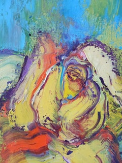 Yellow roses by Christophe Dupety - Contemporary painting, flowers