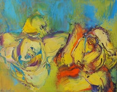 Gelbe rosen von Christophe Dupety - Zeitgenössische malerei, blumen