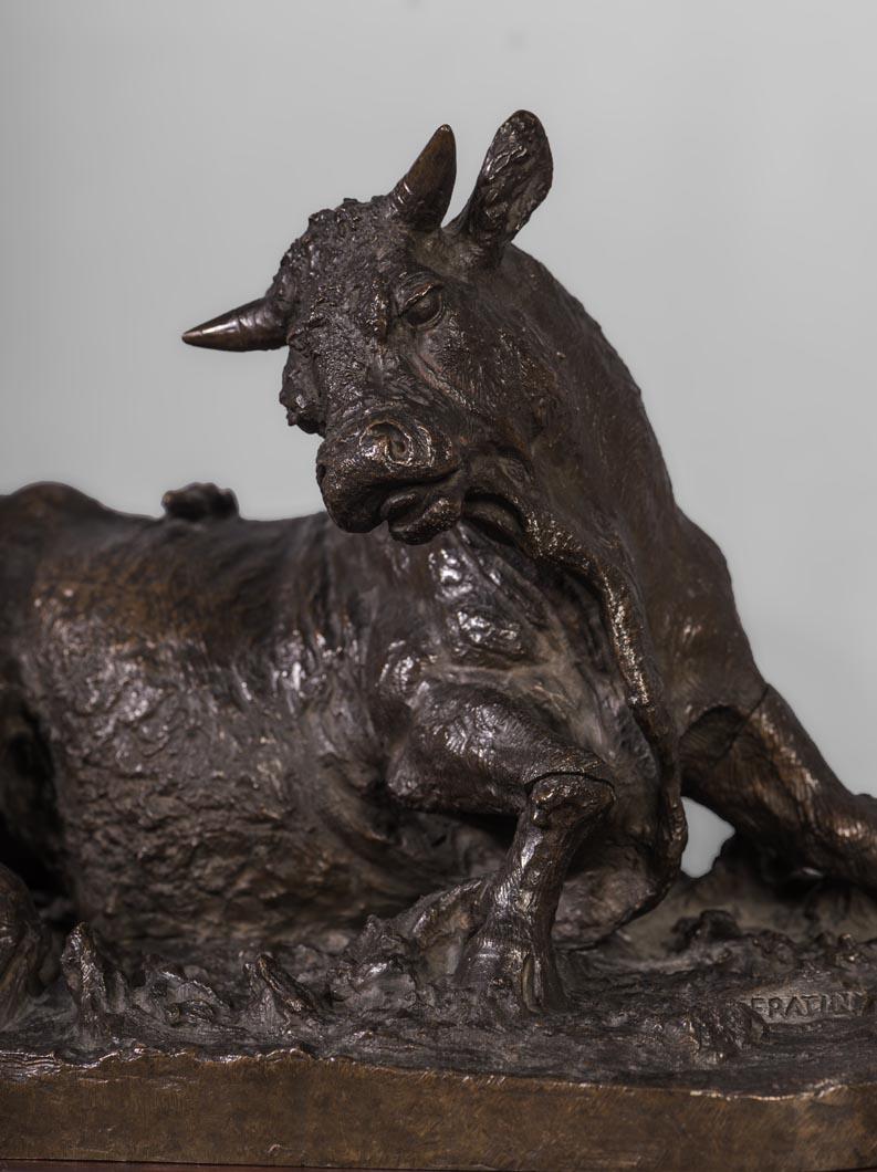 Mid-19th Century Christophe FRATIN (1801-1864), Taureau à la grenouille (A Bull With a Frog) For Sale
