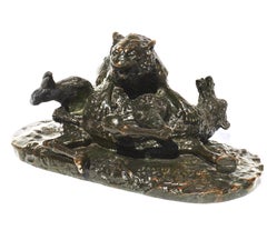 Christophe Fratin Bronze Tiger Slaying a Young Camel