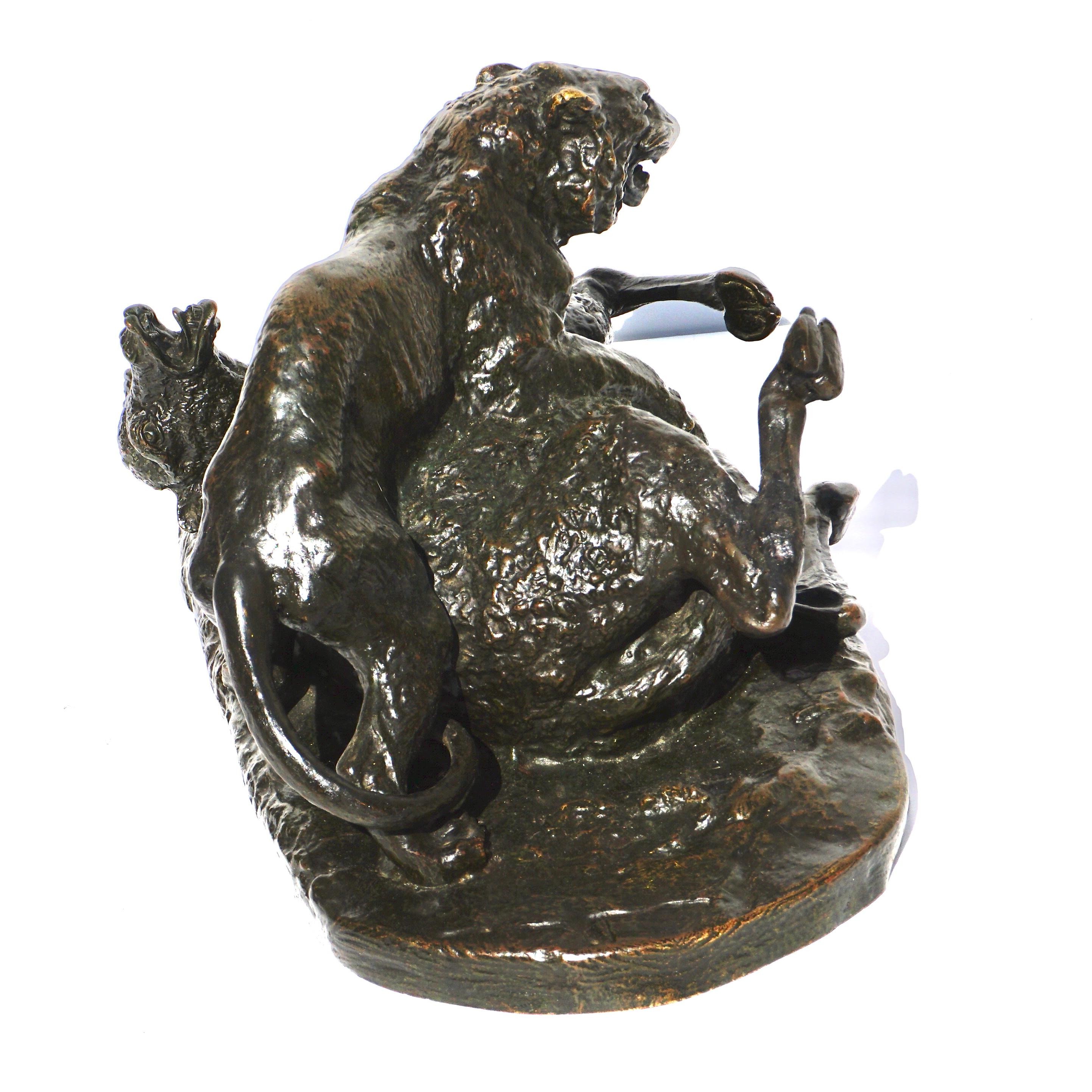 Christophe Fratin Bronze Tiger Slaying a Young Camel In Good Condition In Dallas, TX