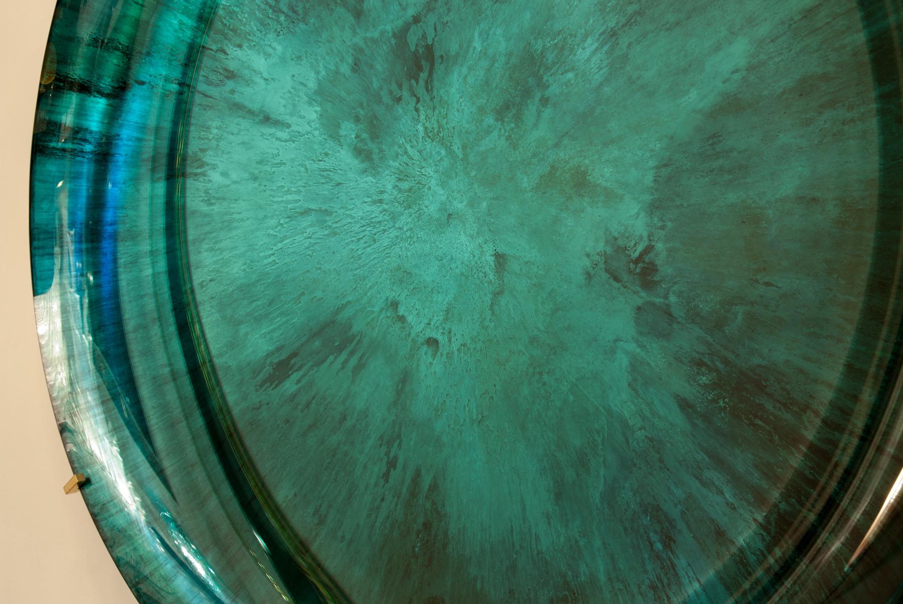 Christophe Gaignon Concave Mirror Object, Blue Green, France, 2017 (Moderne)