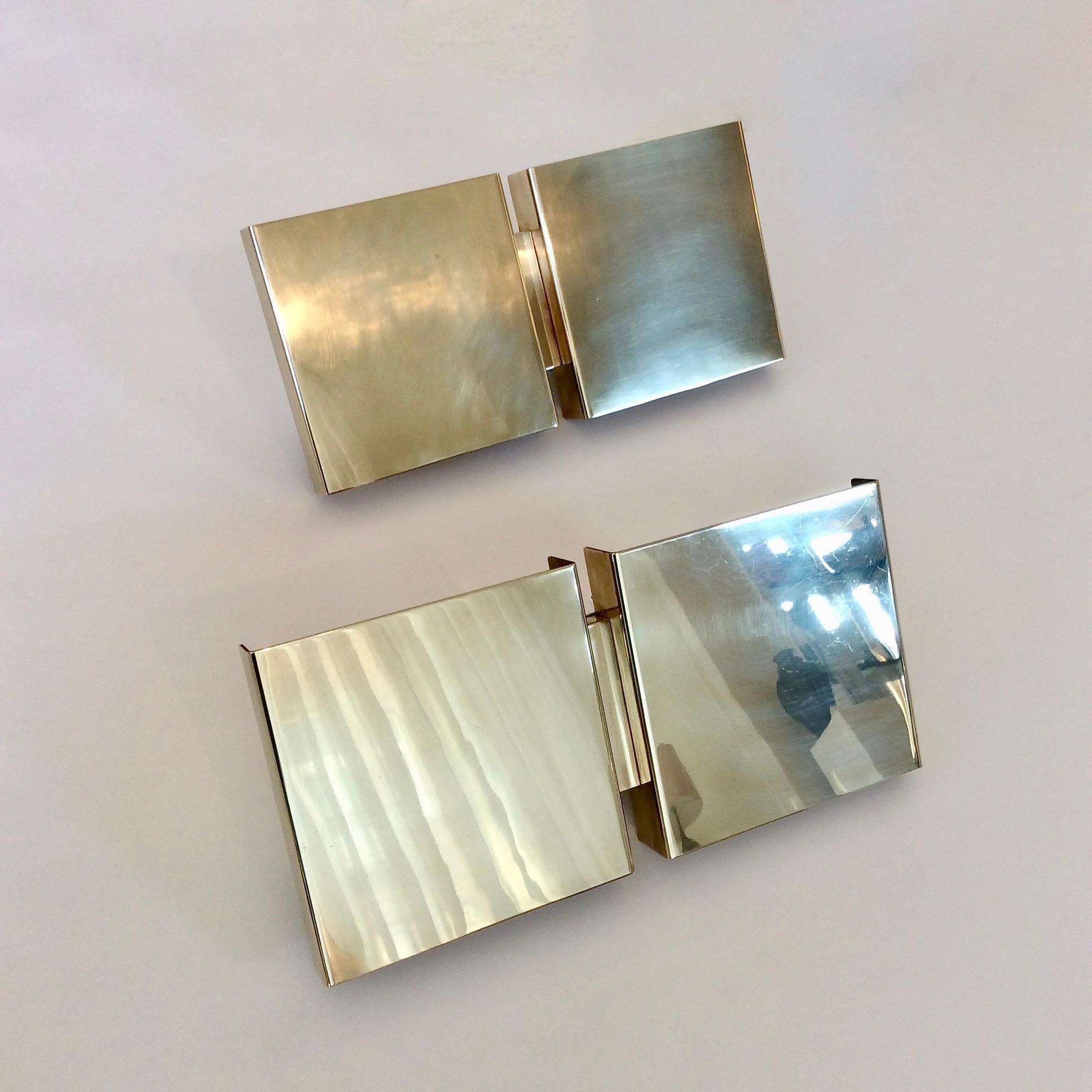 Christophe Gevers Brass Wall Sconces GE20, circa 1975, Belgium In Good Condition In Brussels, BE