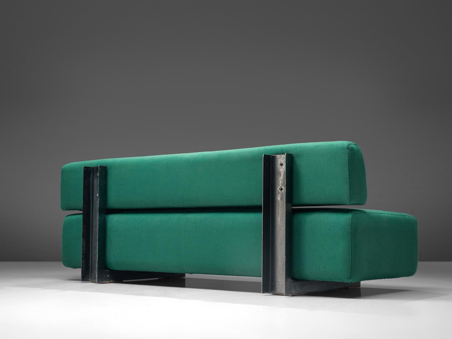 Mid-Century Modern Christophe Gevers Postwar Sofa in Persian Green Fabric