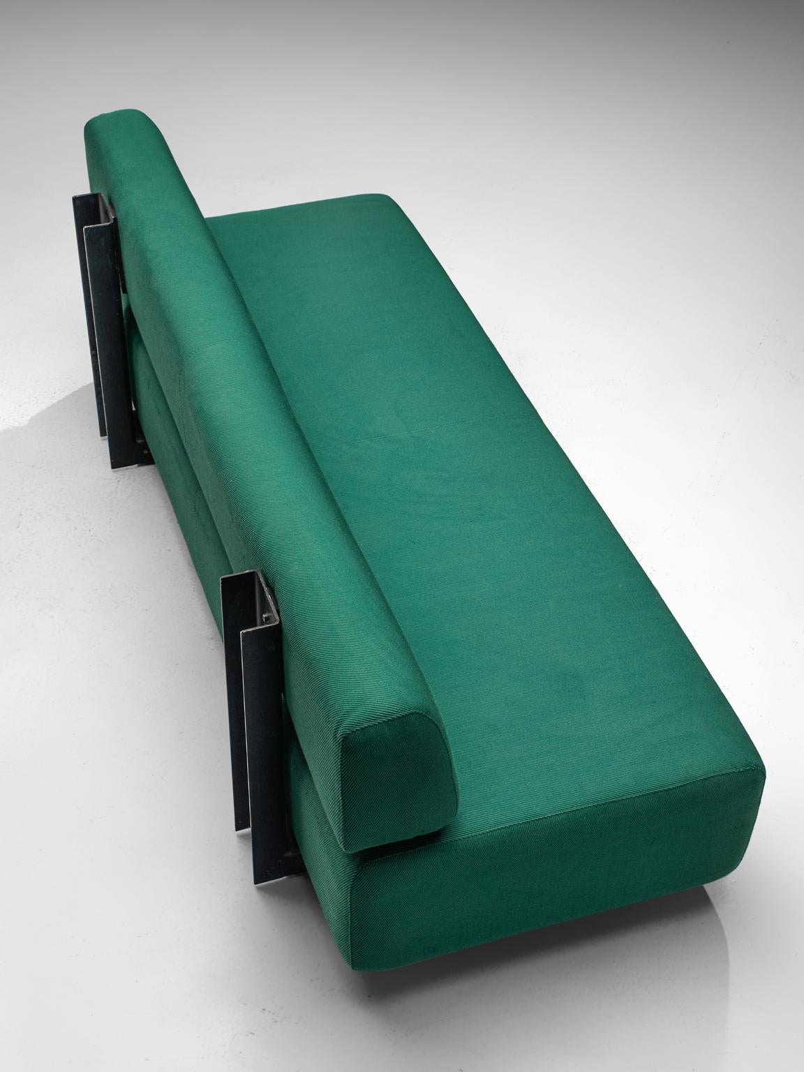 Belgian Christophe Gevers Postwar Sofa in Persian Green Fabric