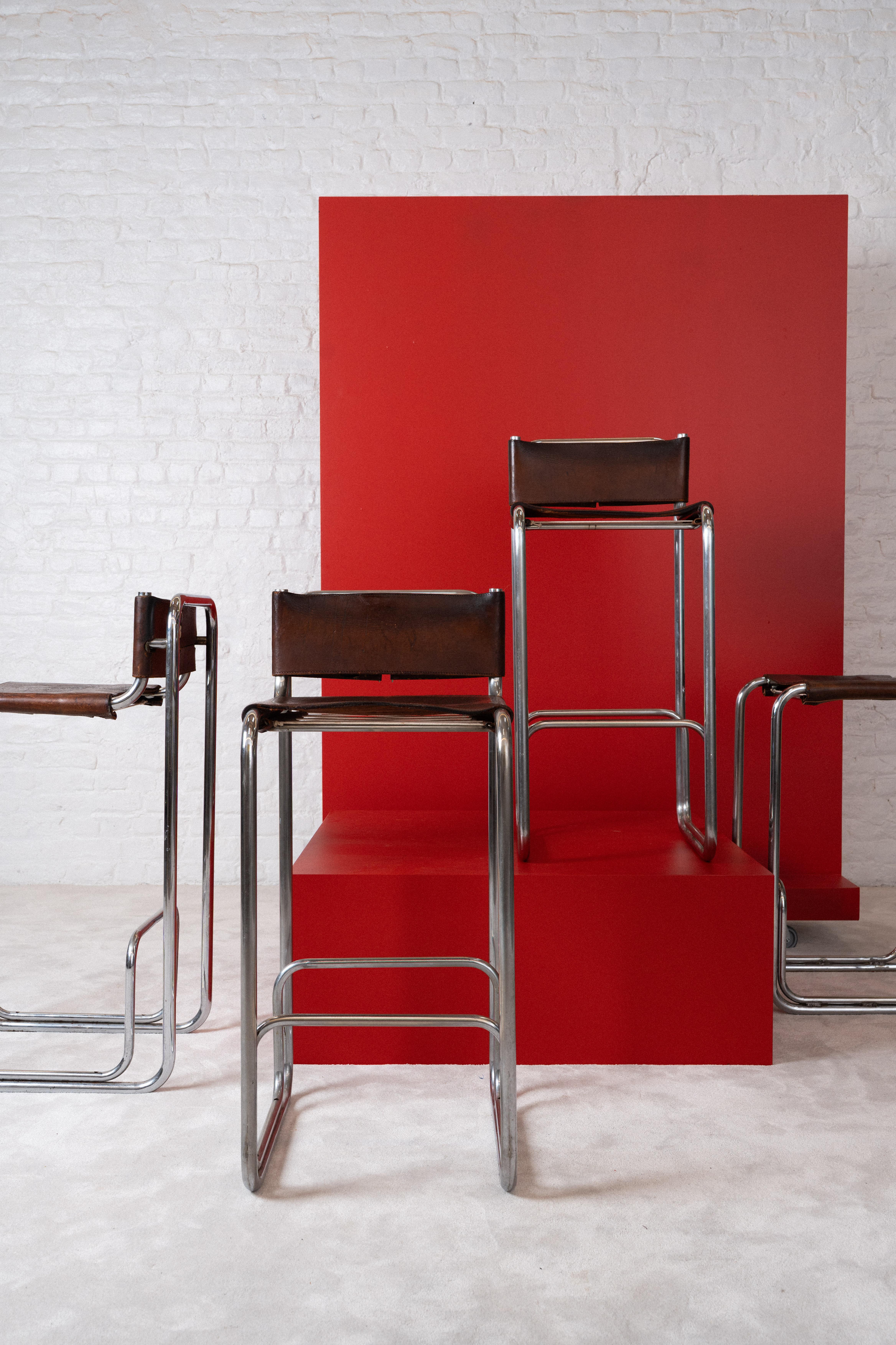 Mid-20th Century CHRISTOPHE GEVERS SET OF 4 Stools For Sale