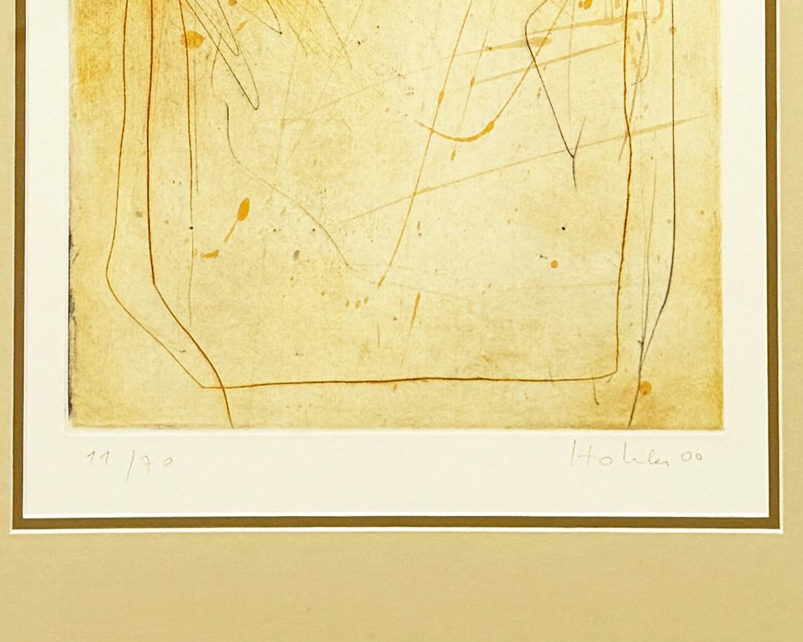 Christophe Hohler- Gerahmte zeitgenössische Lithographie Abstrakte figurative Kunst, 2000 (Französisch) im Angebot