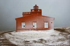 Lighthouse, Snjór series by C. Jacrot - 80 x 120 cm print, mounted & framed