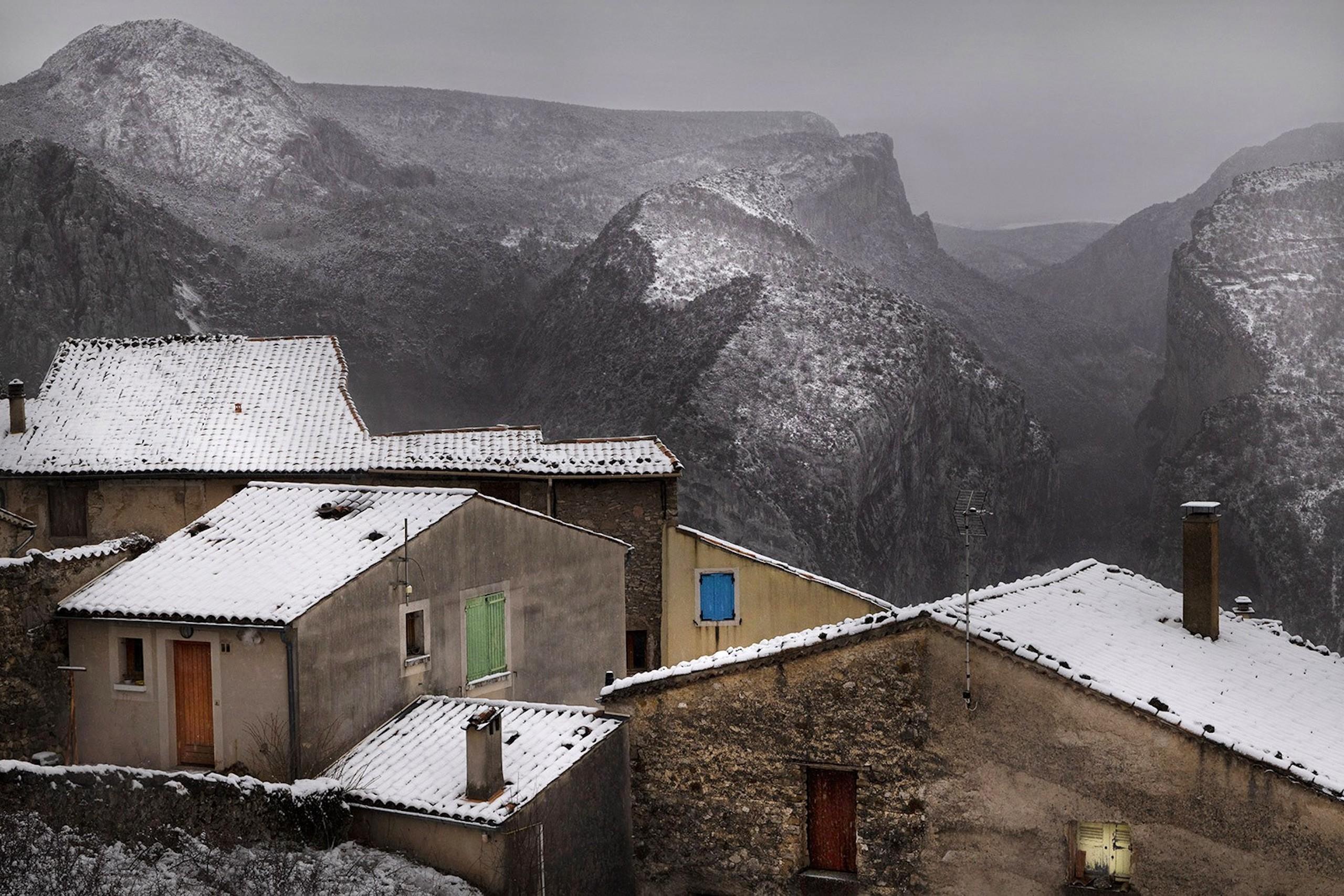 Verdon Roofs is a limited-edition photograph by contemporary artist Christophe Jacrot. It is a part of the “Blizzard 4” series.
 
This photograph is sold unframed as a print only. It is available in 2 dimensions:
*60 cm × 90 cm (23.6" × 35.4"),