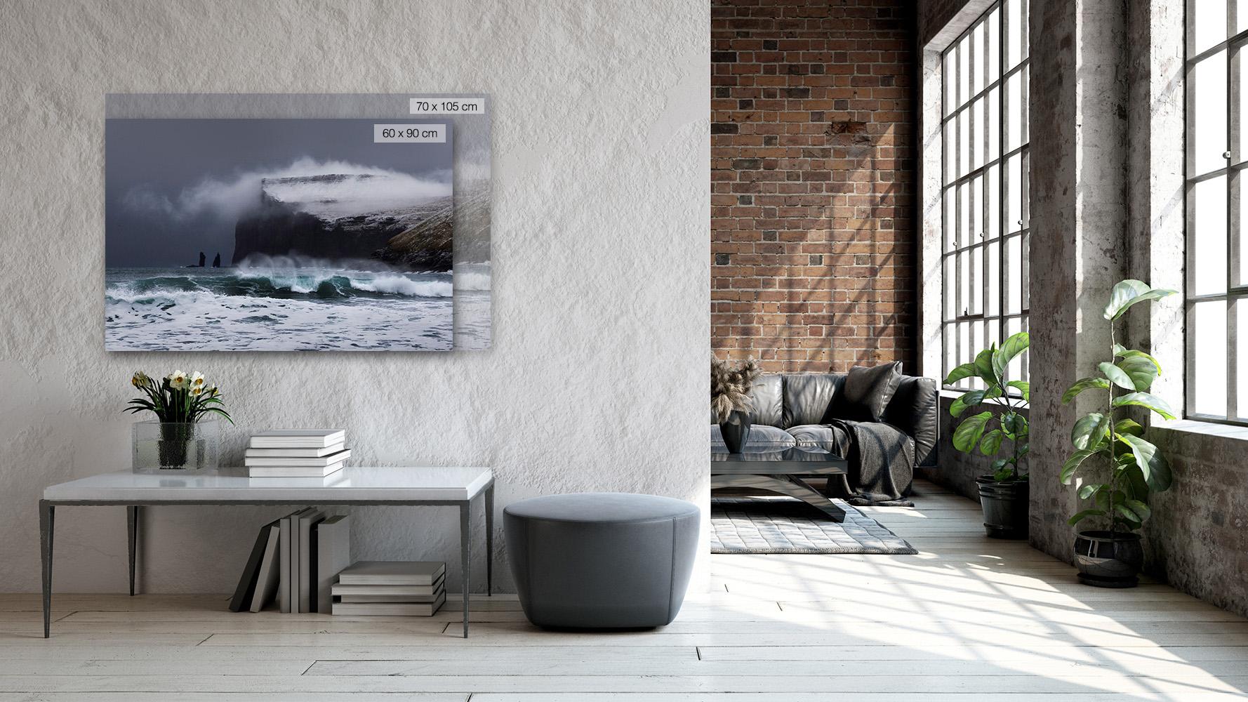 Waves von Christophe Jacrot – Winterfotografie, Faroe-Inseln, Dänemark, Meer im Angebot 1
