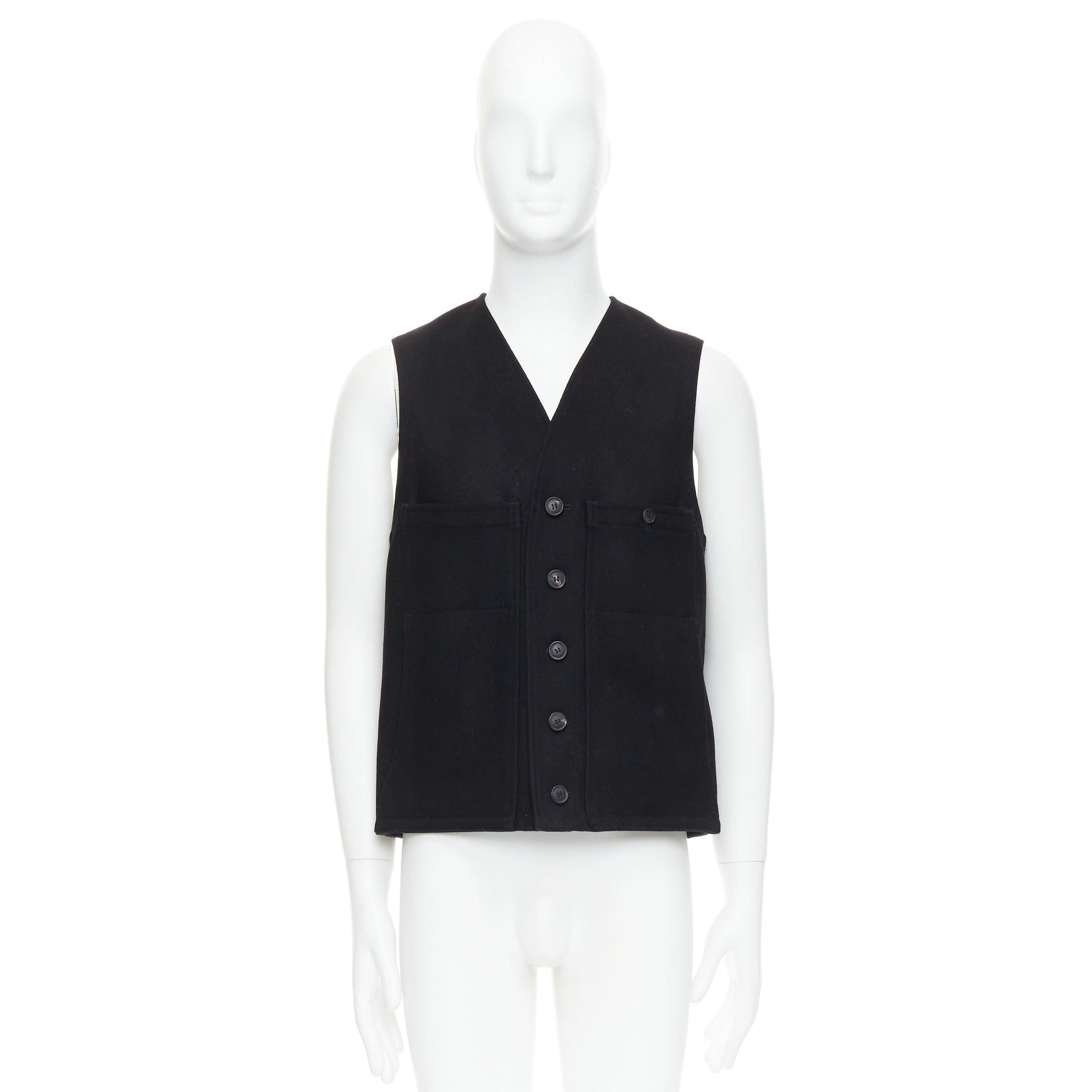 Christophe LEMAIRE gilet in vita in cotone 100% lana vergine Sz3 in vendita 4