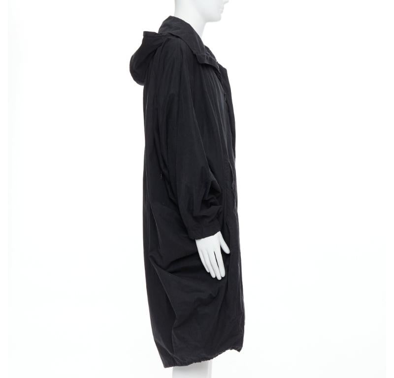 CHRISTOPHE LEMAIRE abrigo anorak capullo algodón negro con capucha Sz 3 L en Bastante bueno estado para la venta en Hong Kong, NT