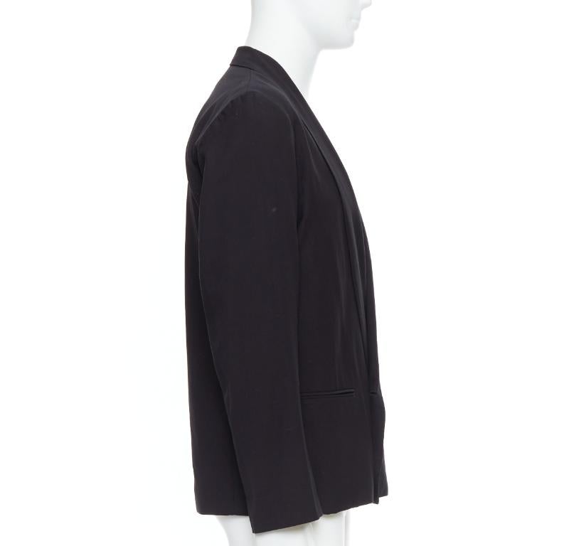 Christophe LEMAIRE blazer nero in lana vergine e cotone con collo a scialle Sz3 M. In condizioni buone in vendita a Hong Kong, NT