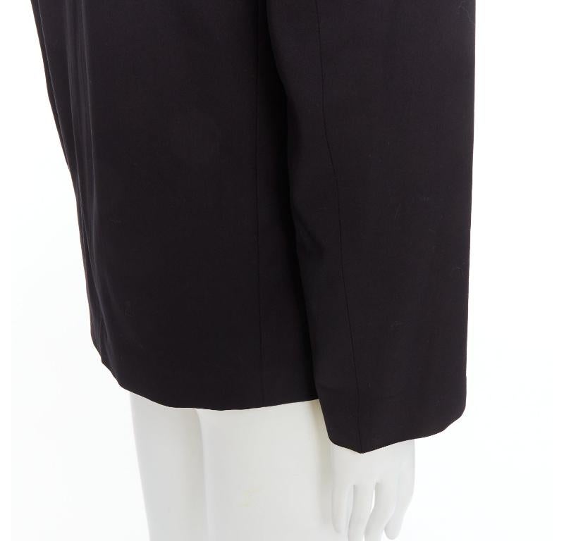 Christophe LEMAIRE blazer nero in lana vergine e cotone con collo a scialle Sz3 M. in vendita 2