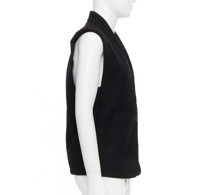 Christophe LEMAIRE gilet in vita in lana nera con impunture minime Sz2 M. In condizioni buone in vendita a Hong Kong, NT
