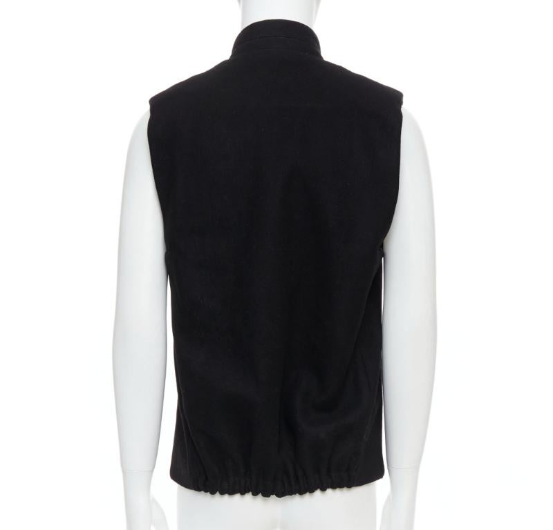 Uomo Christophe LEMAIRE gilet in vita in lana nera con impunture minime Sz2 M. in vendita