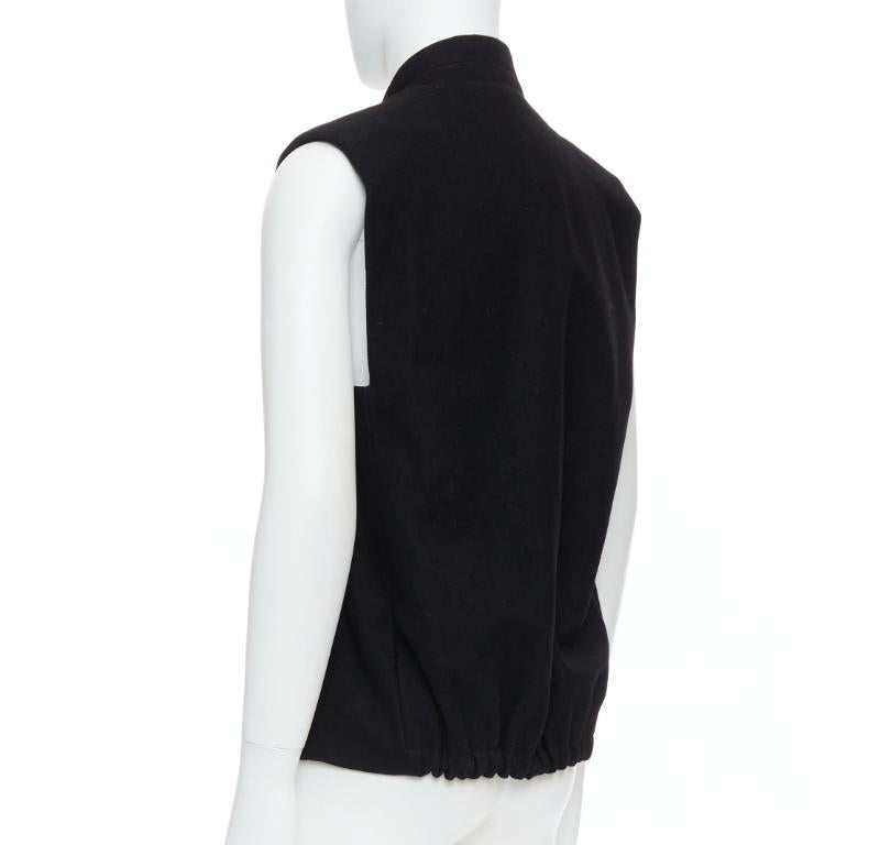 Christophe LEMAIRE gilet in vita in lana nera con impunture minime Sz2 M. in vendita 1